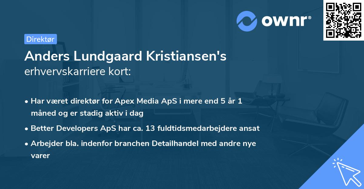 Anders Lundgaard Kristiansen's erhvervskarriere kort