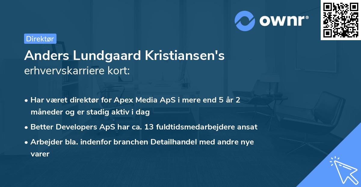 Anders Lundgaard Kristiansen's erhvervskarriere kort