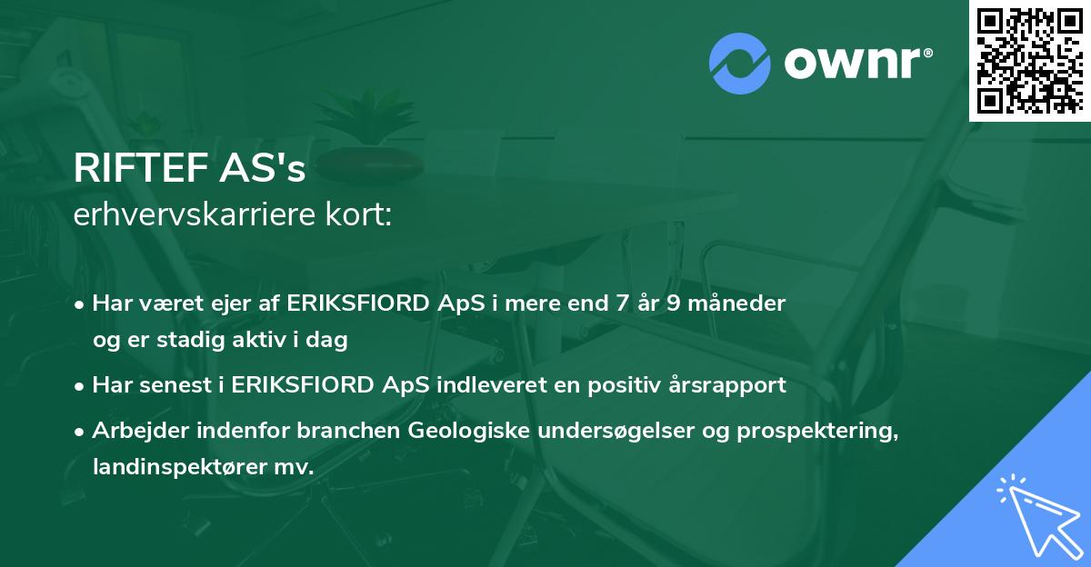 RIFTEF AS's erhvervskarriere kort