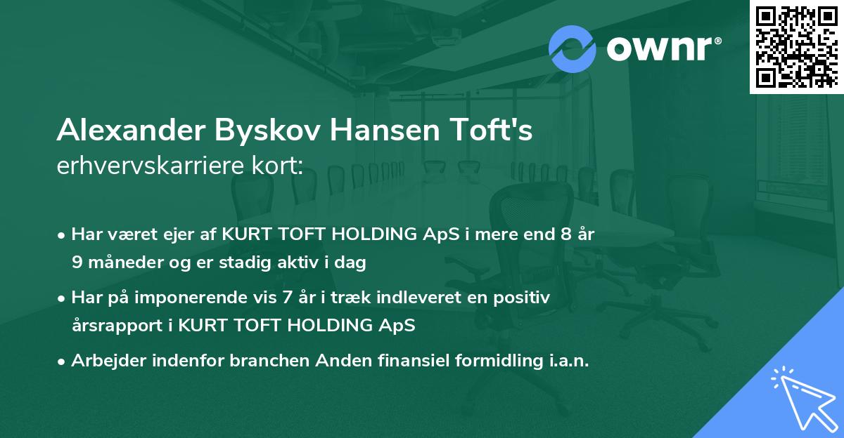 Alexander Byskov Hansen Toft's erhvervskarriere kort