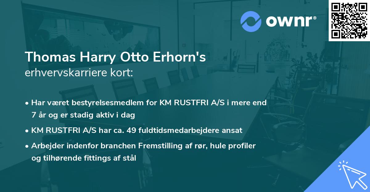 Thomas Harry Otto Erhorn's erhvervskarriere kort