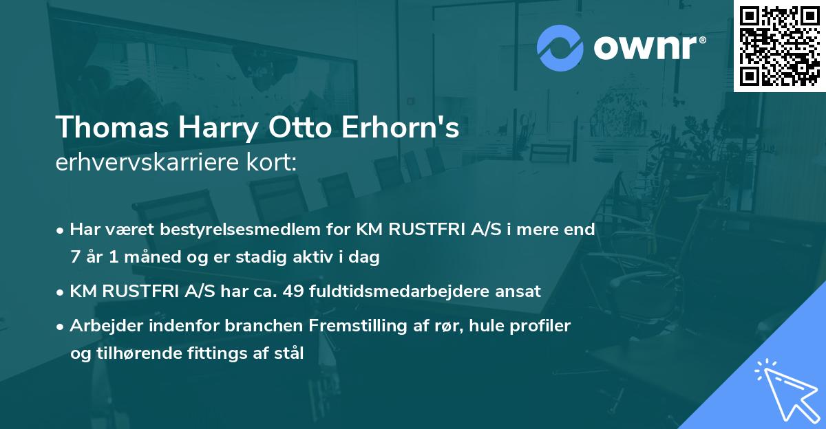 Thomas Harry Otto Erhorn's erhvervskarriere kort