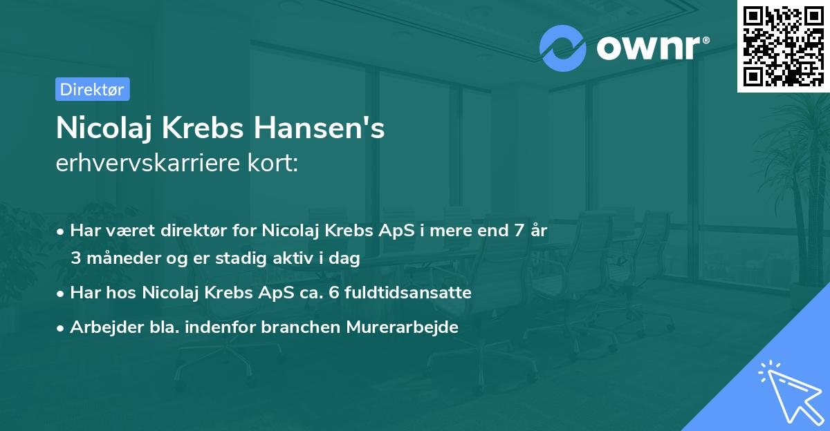 Nicolaj Krebs Hansen's erhvervskarriere kort