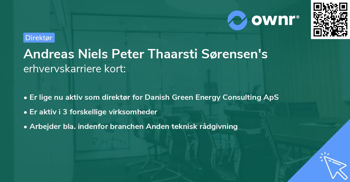 Andreas Niels Peter Thaarsti Sørensen's erhvervskarriere kort