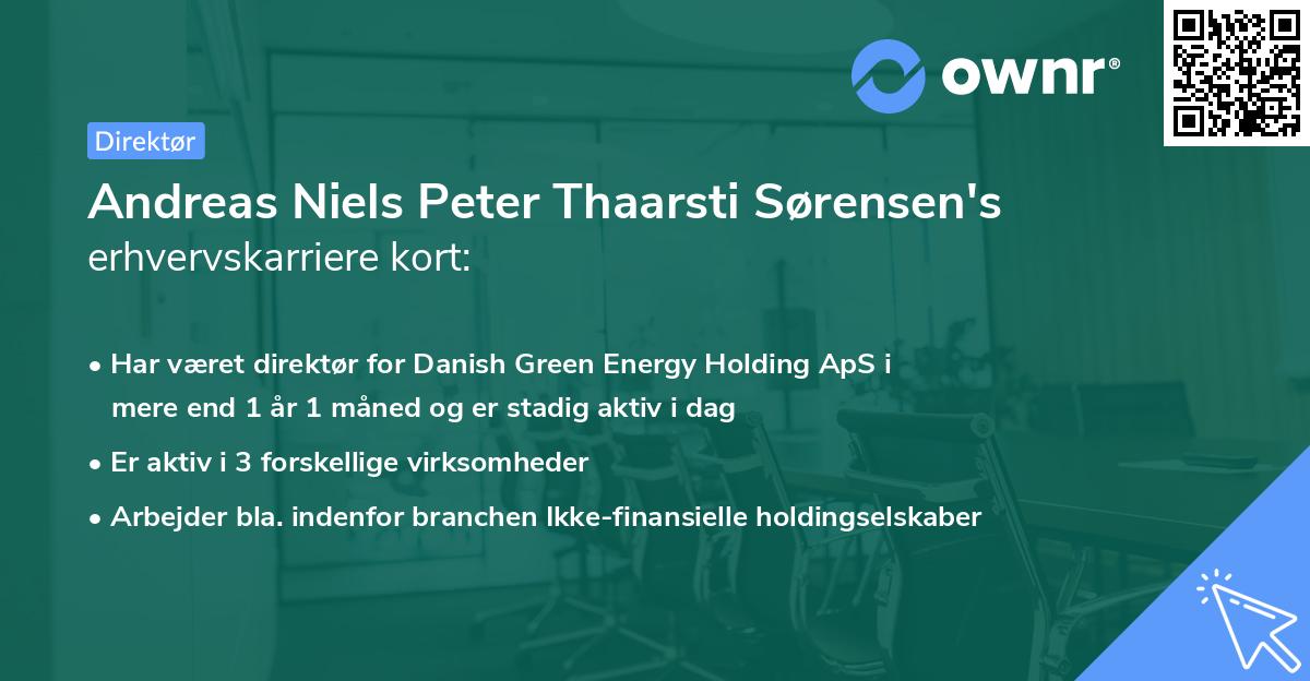Andreas Niels Peter Thaarsti Sørensen's erhvervskarriere kort