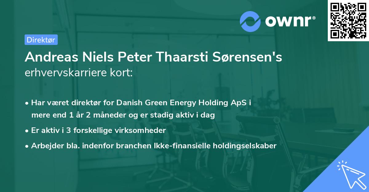 Andreas Niels Peter Thaarsti Sørensen's erhvervskarriere kort