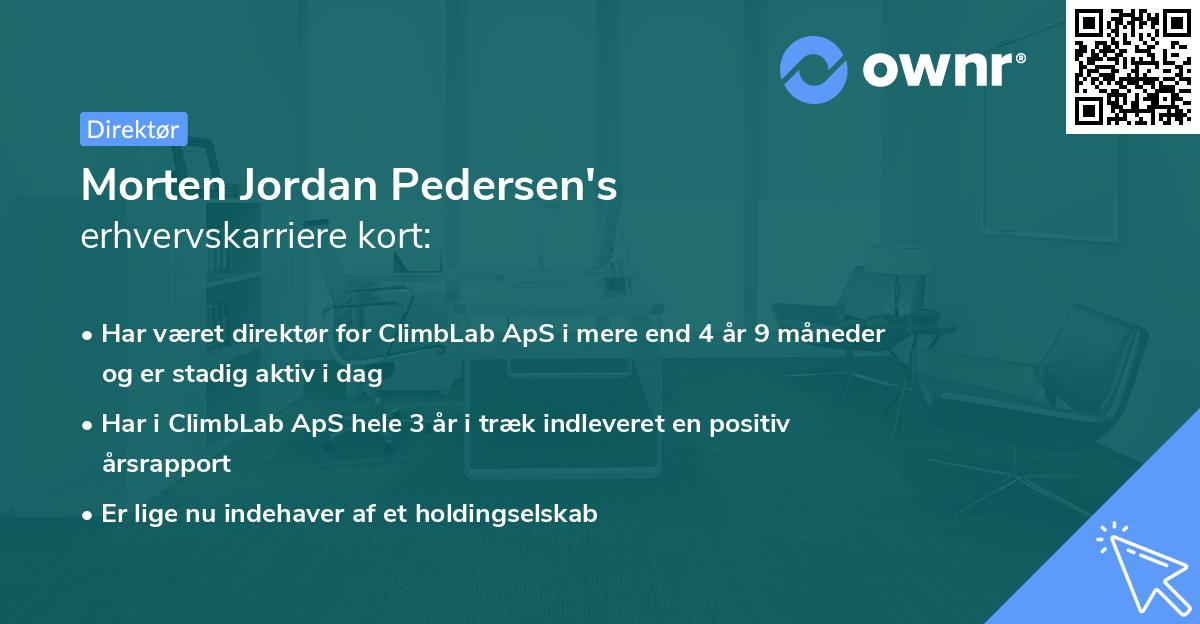 Morten Jordan Pedersen's erhvervskarriere kort