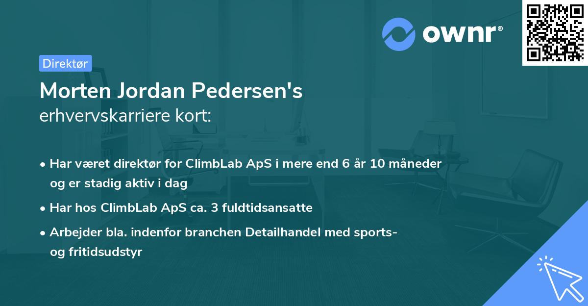 Morten Jordan Pedersen's erhvervskarriere kort
