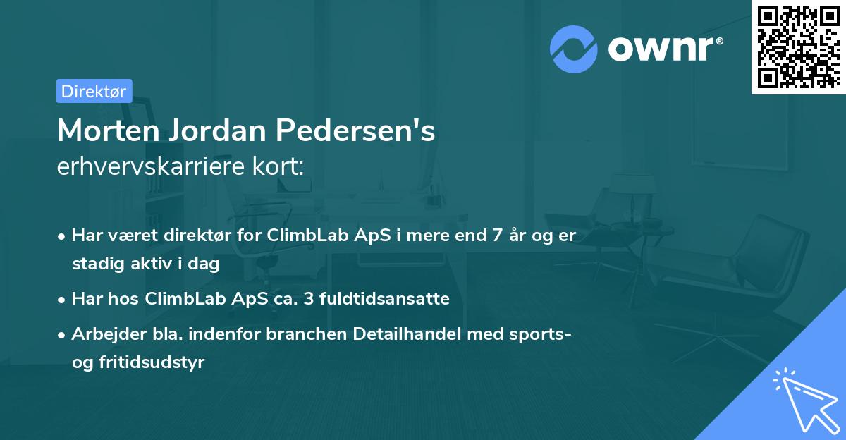 Morten Jordan Pedersen's erhvervskarriere kort