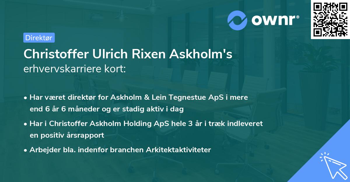 Christoffer Ulrich Rixen Askholm's erhvervskarriere kort
