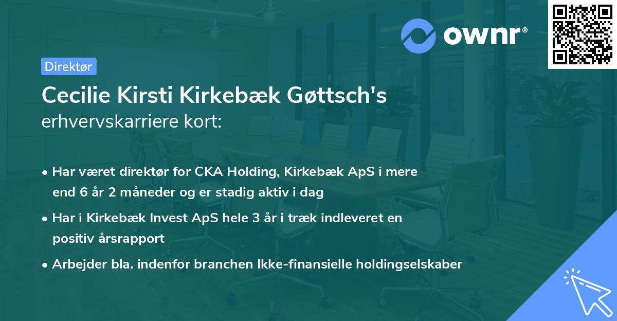 Cecilie Kirsti Kirkebæk Gøttsch's erhvervskarriere kort