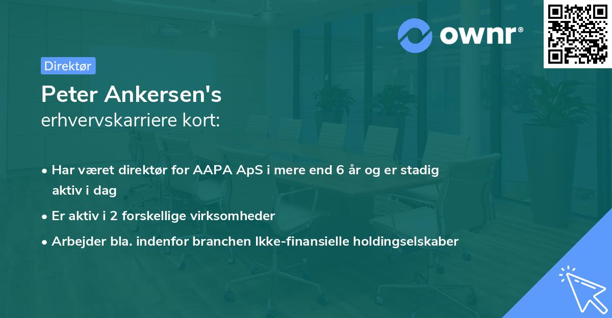 Peter Ankersen's erhvervskarriere kort
