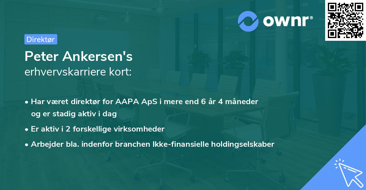 Peter Ankersen's erhvervskarriere kort