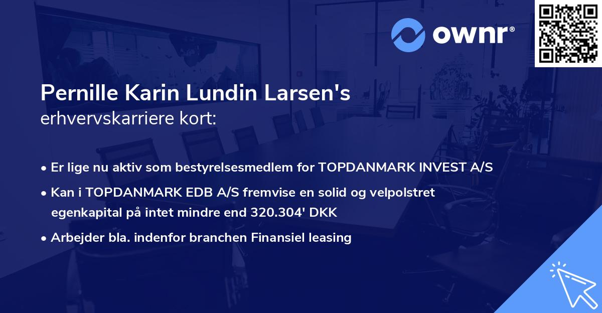 Pernille Karin Lundin Larsen's erhvervskarriere kort