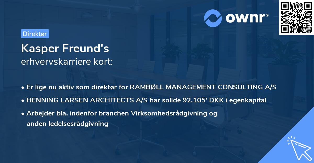 Kasper Freund's erhvervskarriere kort