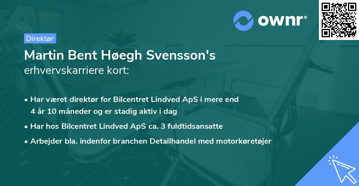 Martin Bent Høegh Svensson's erhvervskarriere kort
