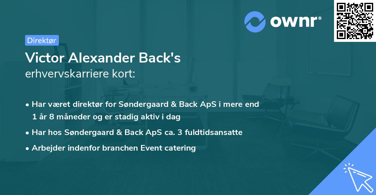 Victor Alexander Back's erhvervskarriere kort