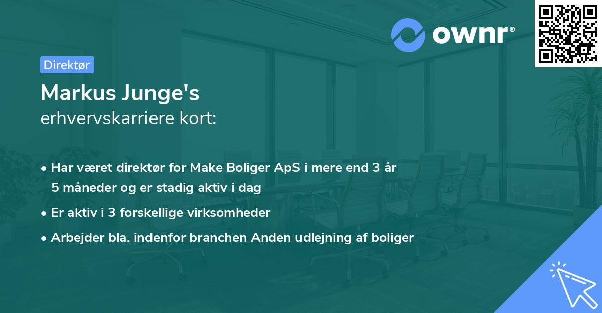 Markus Junge's erhvervskarriere kort