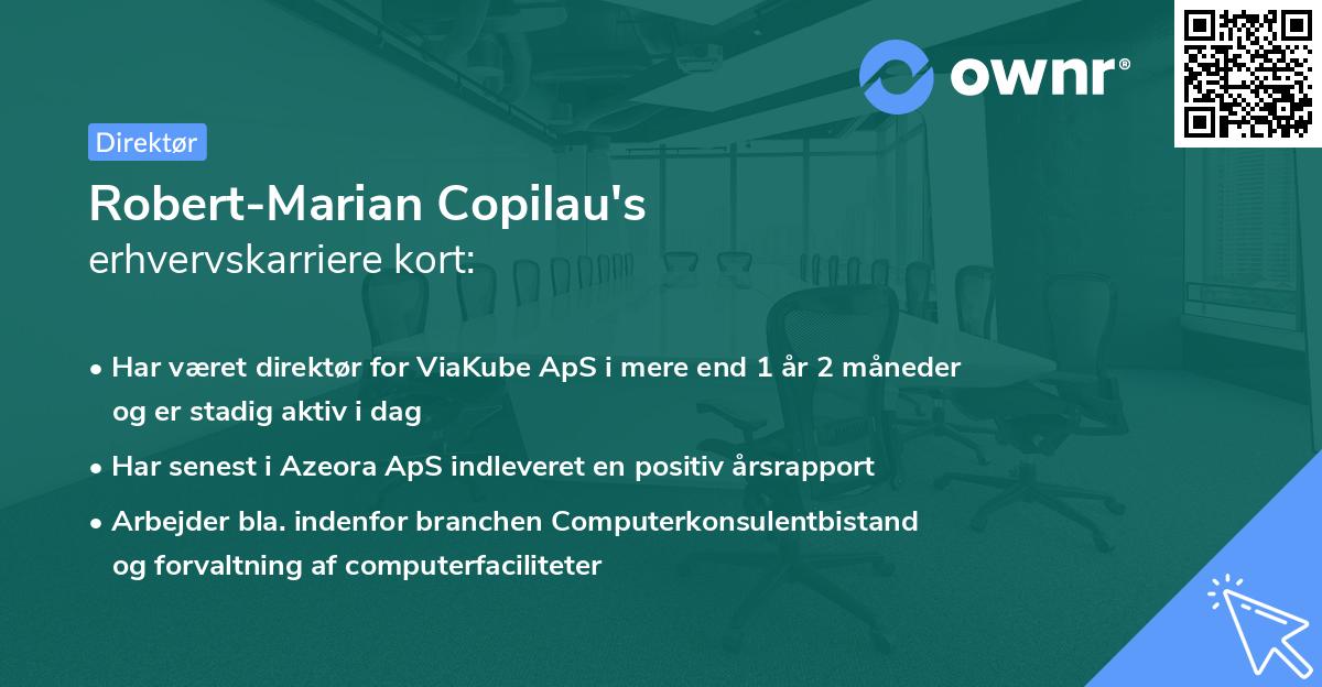 Robert-Marian Copilau's erhvervskarriere kort