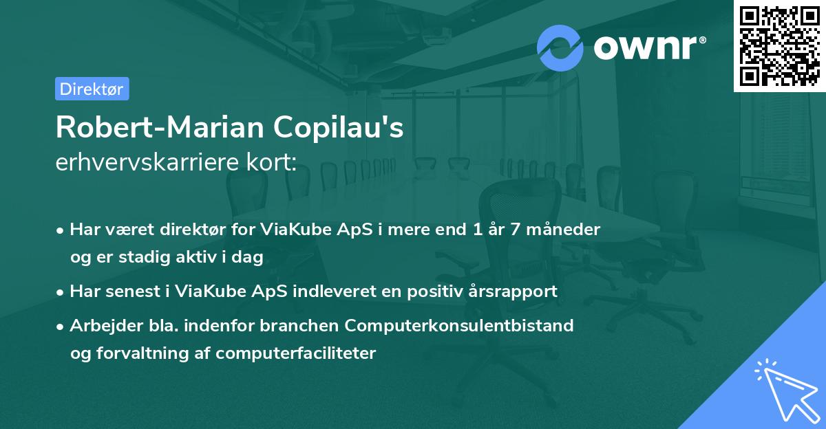 Robert-Marian Copilau's erhvervskarriere kort