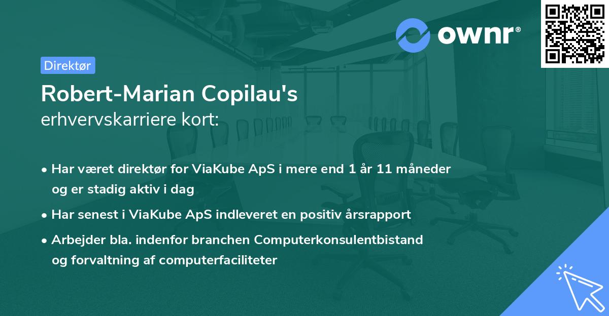 Robert-Marian Copilau's erhvervskarriere kort