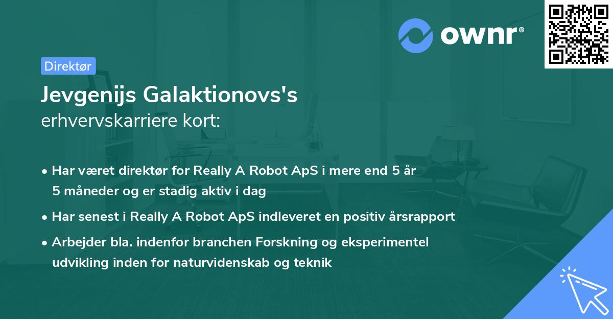 Jevgenijs Galaktionovs's erhvervskarriere kort