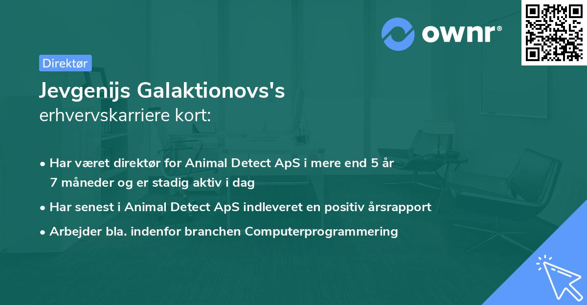 Jevgenijs Galaktionovs's erhvervskarriere kort