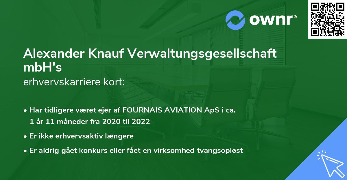 Alexander Knauf Verwaltungsgesellschaft mbH's erhvervskarriere kort