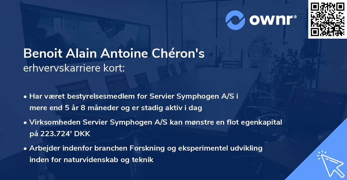 Benoit Alain Antoine Chéron's erhvervskarriere kort