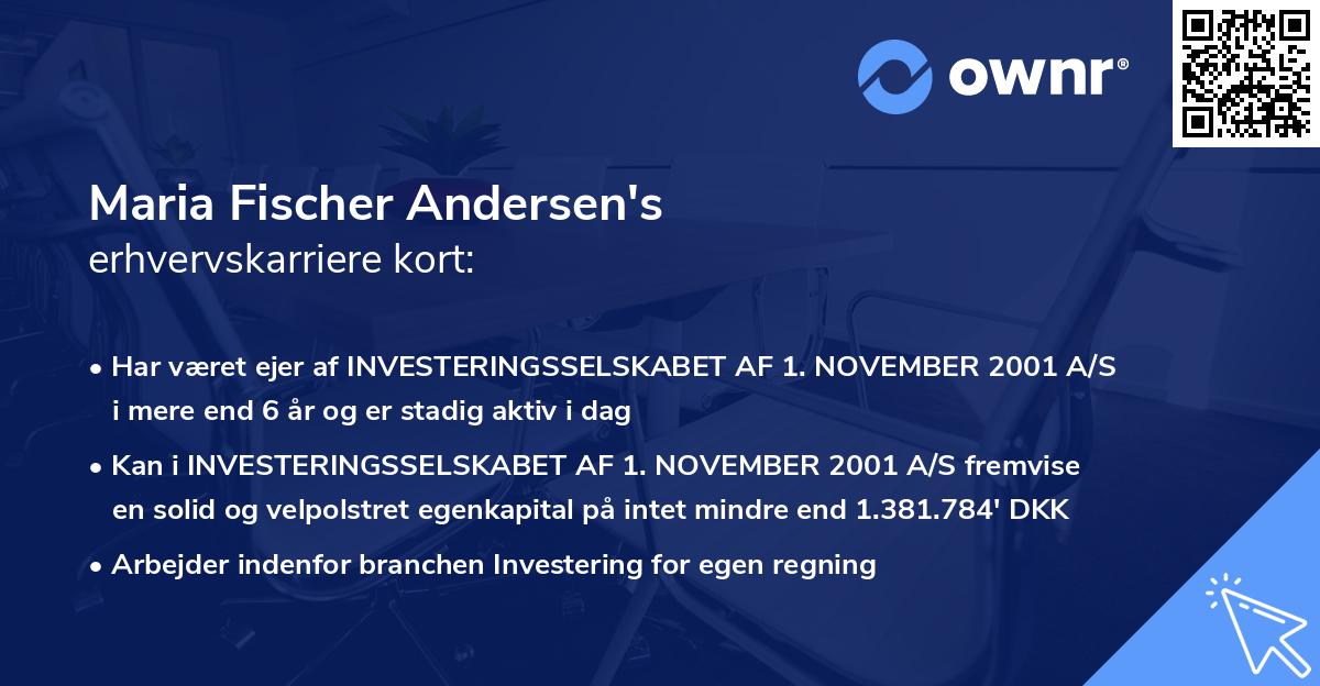 Maria Fischer Andersen's erhvervskarriere kort