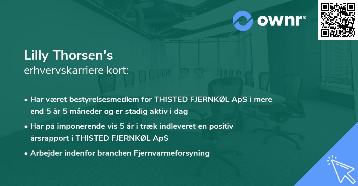 Lilly Thorsen's erhvervskarriere kort