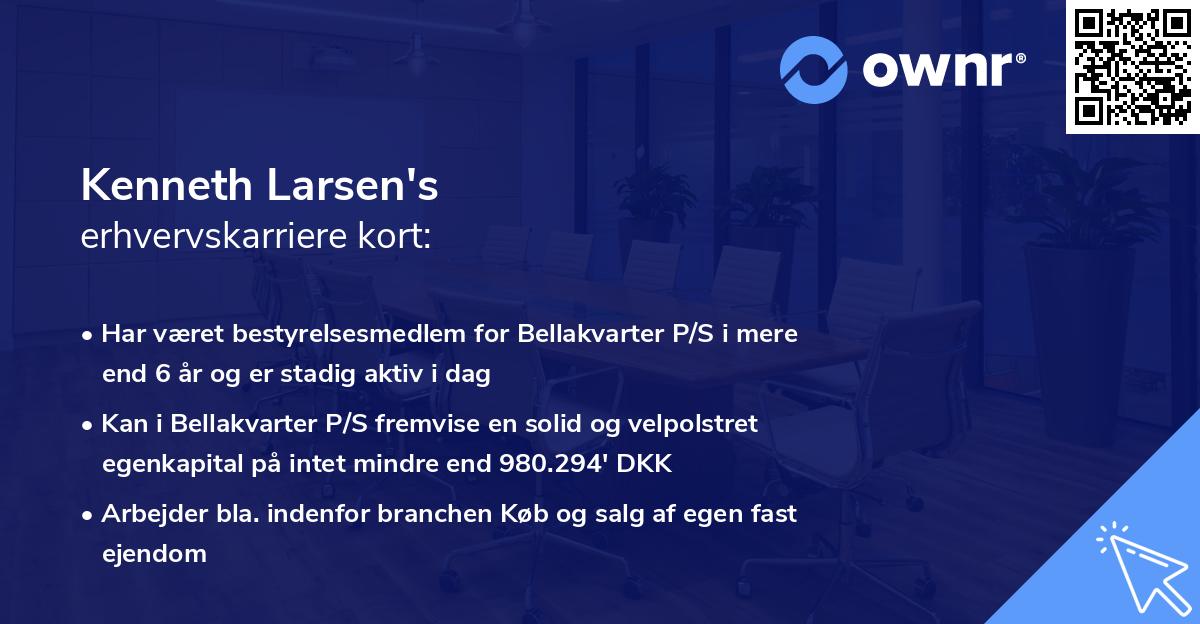 Kenneth Larsen's erhvervskarriere kort