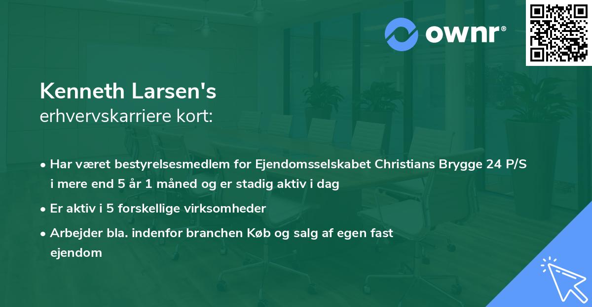 Kenneth Larsen's erhvervskarriere kort