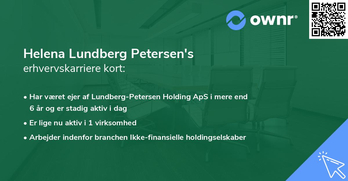 Helena Lundberg Petersen's erhvervskarriere kort