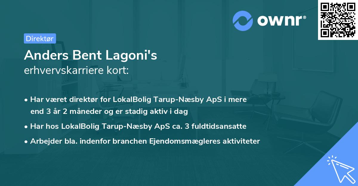 Anders Bent Lagoni's erhvervskarriere kort