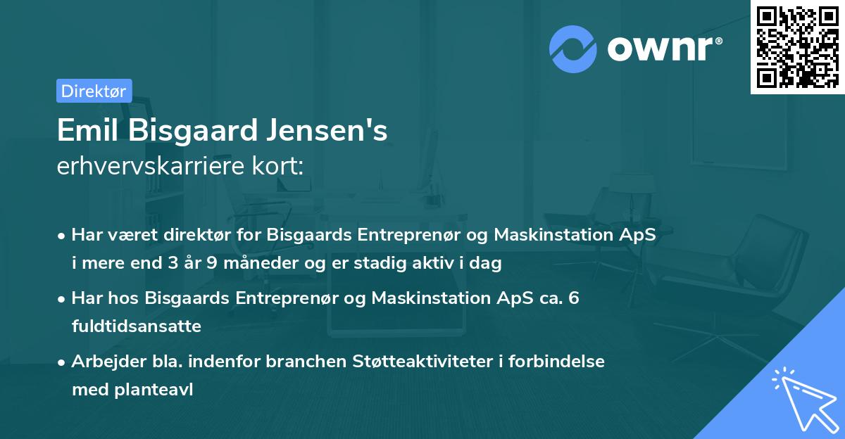 Emil Bisgaard Jensen's erhvervskarriere kort