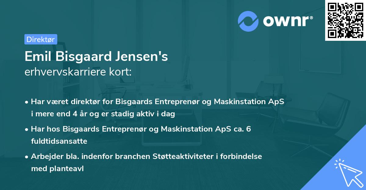 Emil Bisgaard Jensen's erhvervskarriere kort