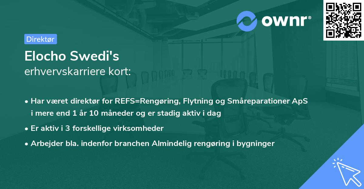 Elocho Swedi's erhvervskarriere kort