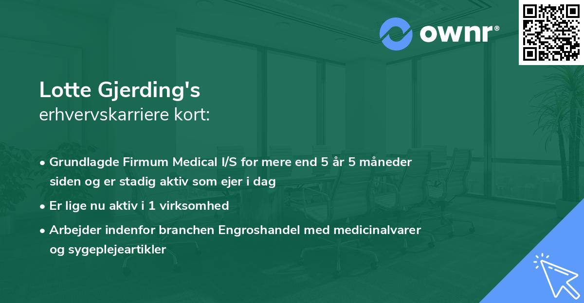 Lotte Gjerding's erhvervskarriere kort