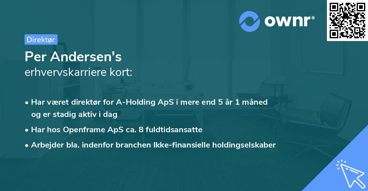 Per Andersen's erhvervskarriere kort