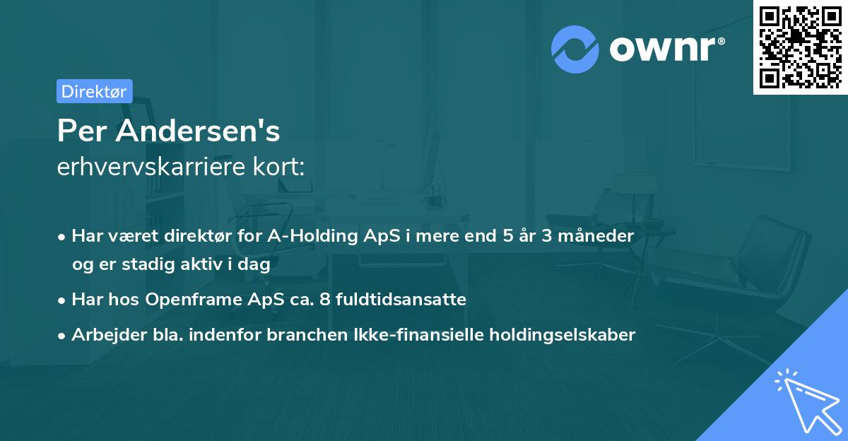 Per Andersen's erhvervskarriere kort