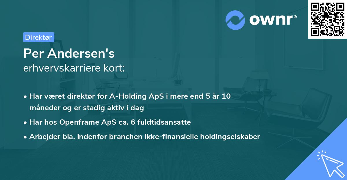Per Andersen's erhvervskarriere kort