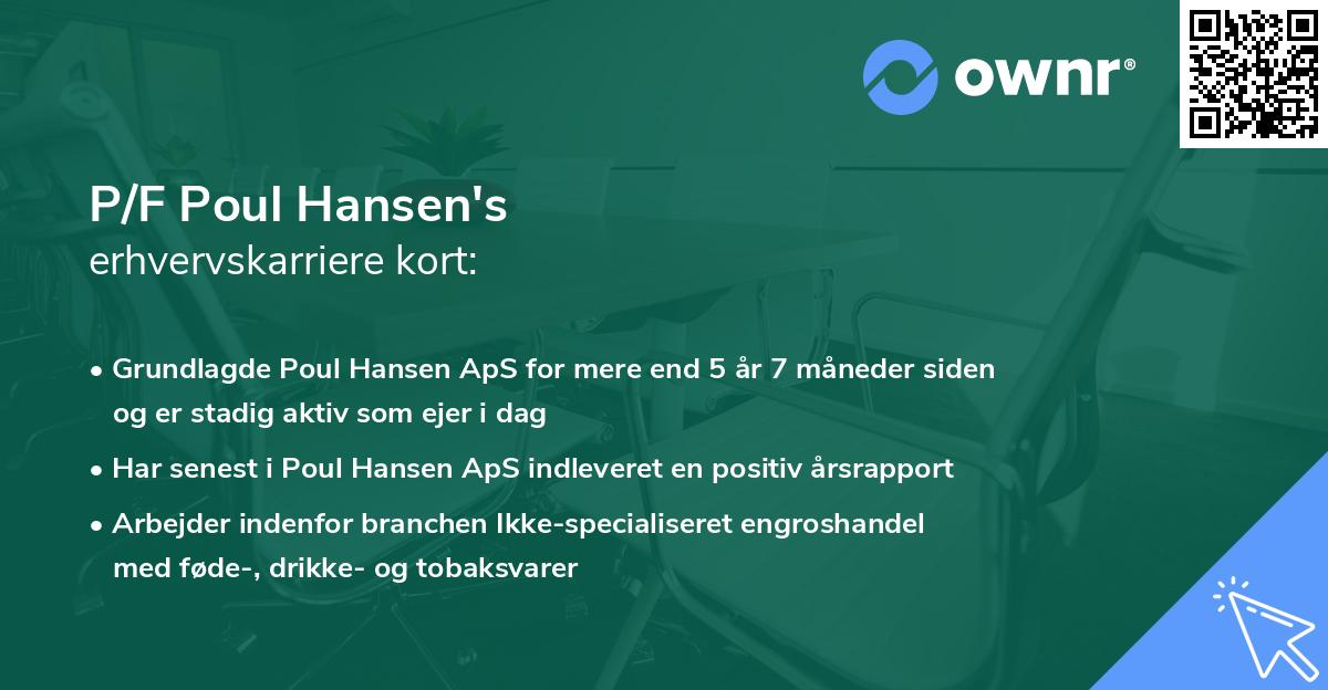 P/F Poul Hansen's erhvervskarriere kort