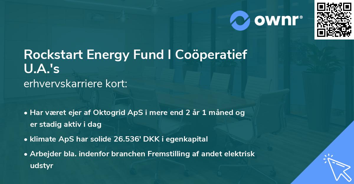 Rockstart Energy Fund I Coöperatief U.A.'s erhvervskarriere kort