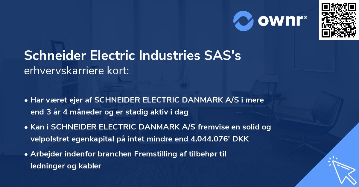 Schneider Electric Industries SAS's erhvervskarriere kort
