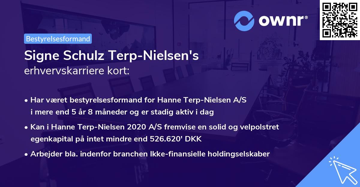 Signe Schulz Terp-Nielsen's erhvervskarriere kort