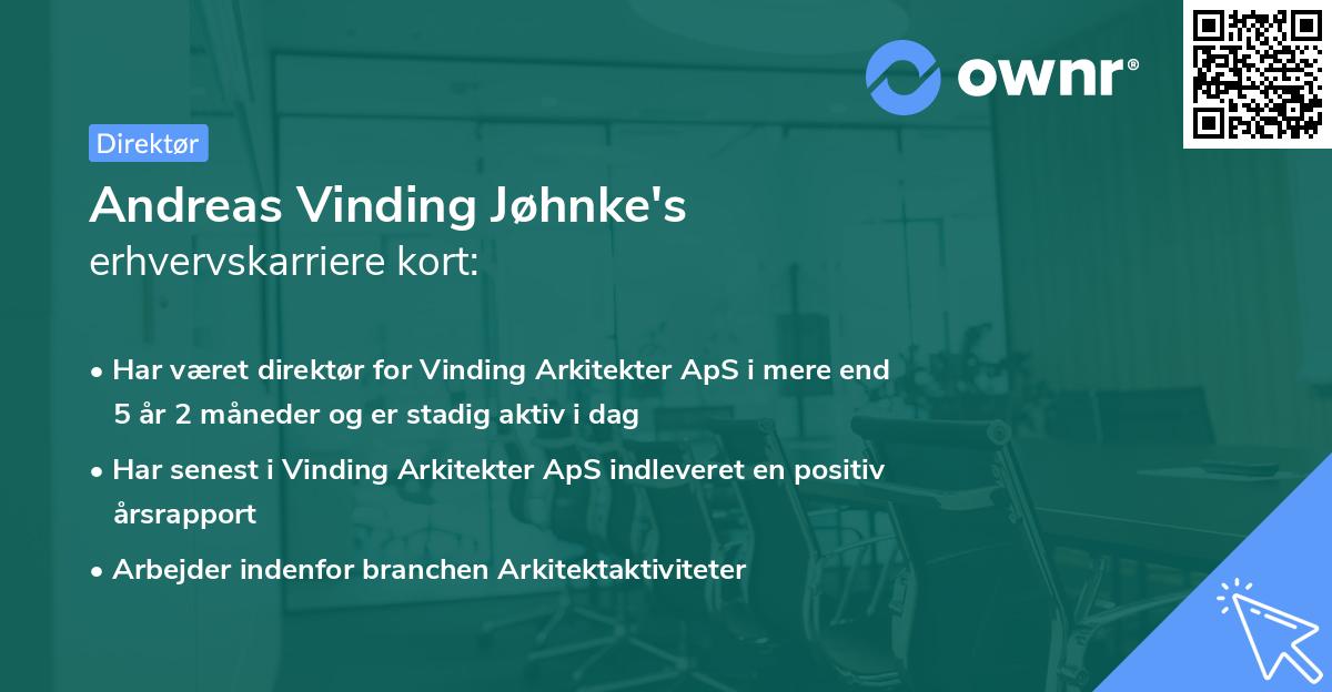 Andreas Vinding Jøhnke's erhvervskarriere kort