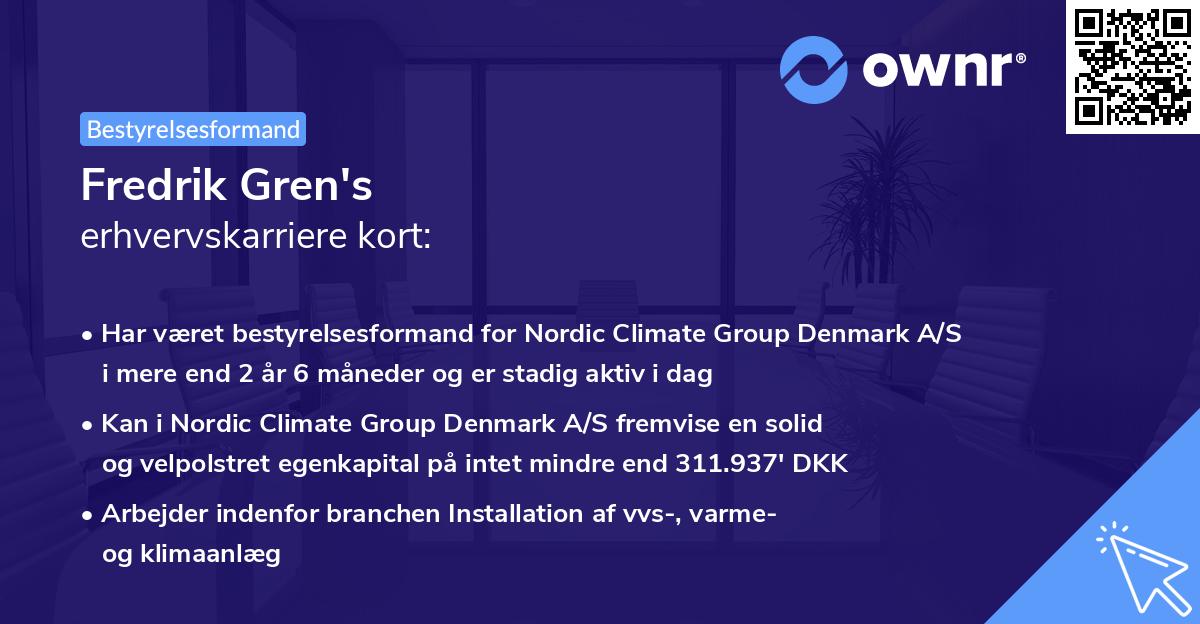 Fredrik Gren's erhvervskarriere kort