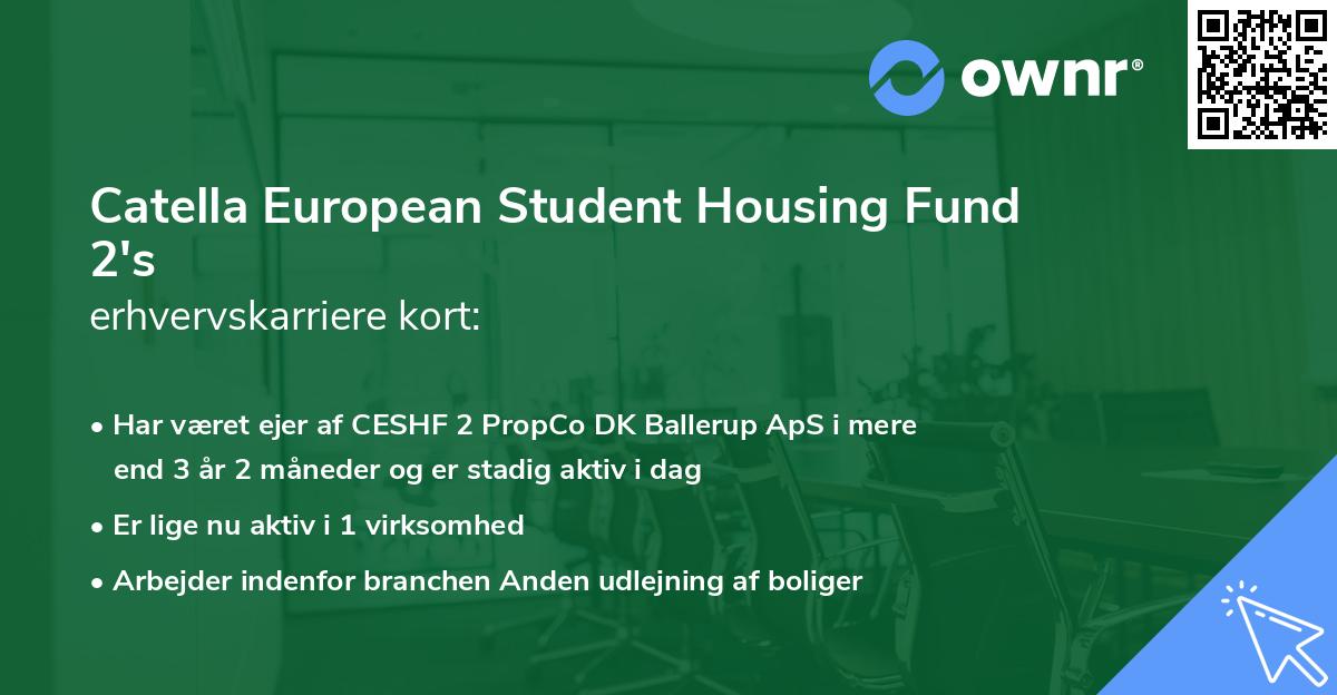 Catella European Student Housing Fund 2's erhvervskarriere kort