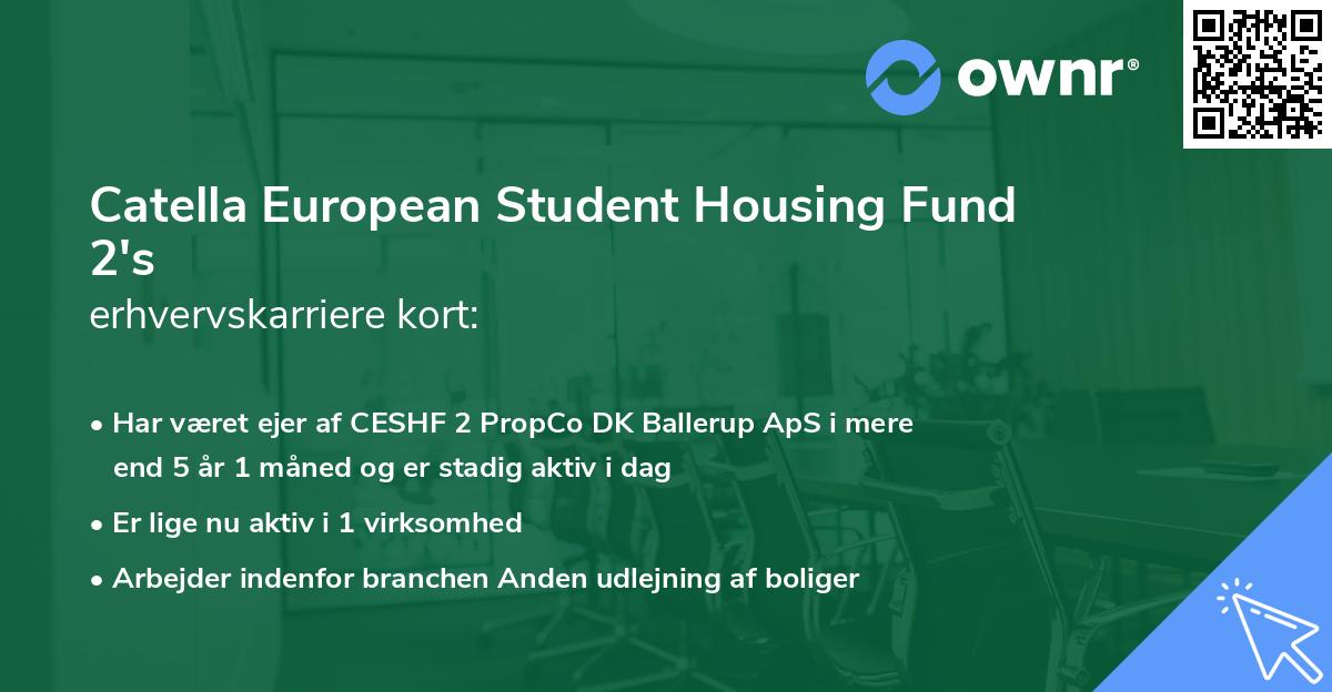 Catella European Student Housing Fund 2's erhvervskarriere kort